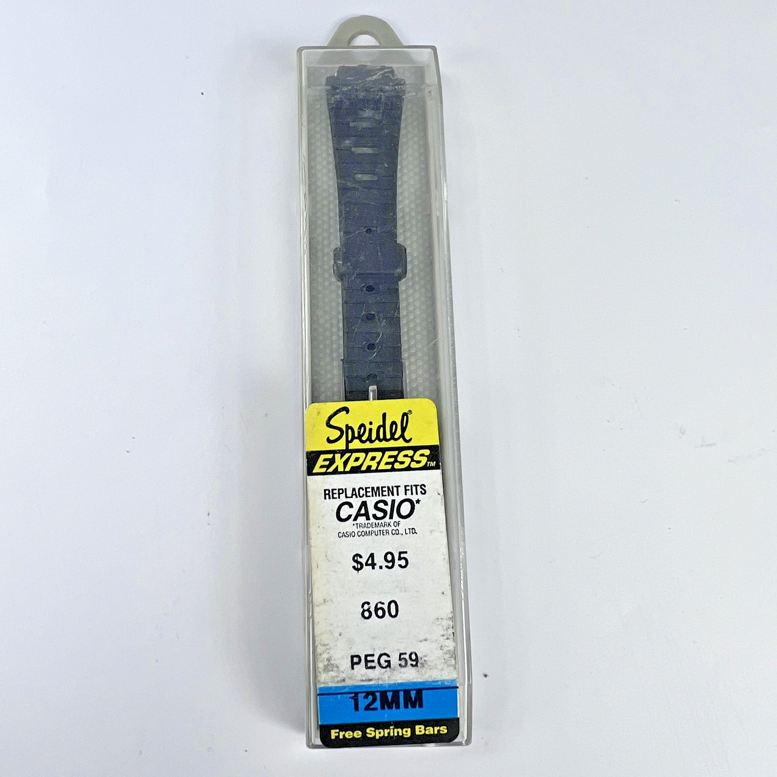 Speidel Express 12mm Rubber Watch Band Strap Fits Casio Free Spring Bars New